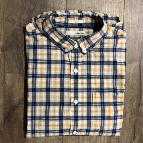 HAWKER RYE 100% Cotton Slim-Fit Plaid Button Down Shirt - Picture 4 of 7